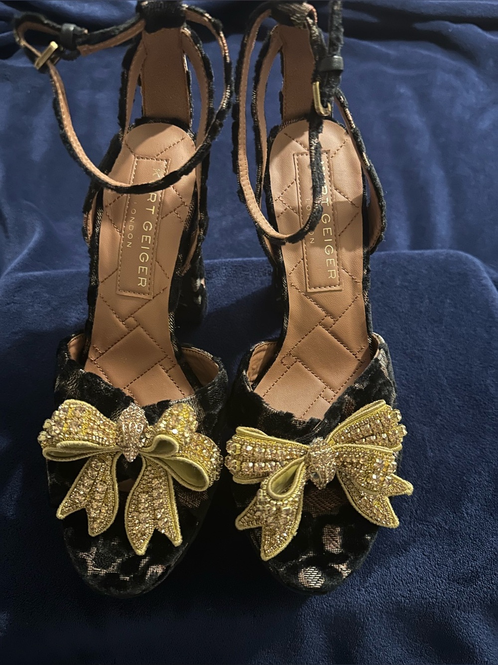 Kurt Geiger London Crystal Embellished Bow Platform Dress Sandals